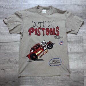 Detroit Pistons NBA After School Special T-Shirt Size Large Shaka Wear Beige